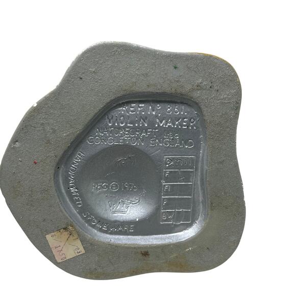 Vintage 1976 Naturecraft "Violin Maker" No. 861 Hand Painted Stoneware Sculpture - Picture 4 of 14